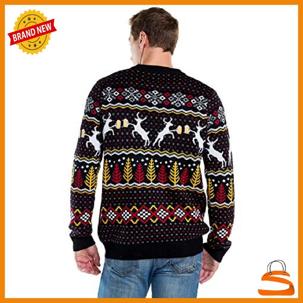 Men's Ugly Christmas Sweater Pullover - Hyper-Comfy Fabric - Tailored Fit - Picture 4 of 8
